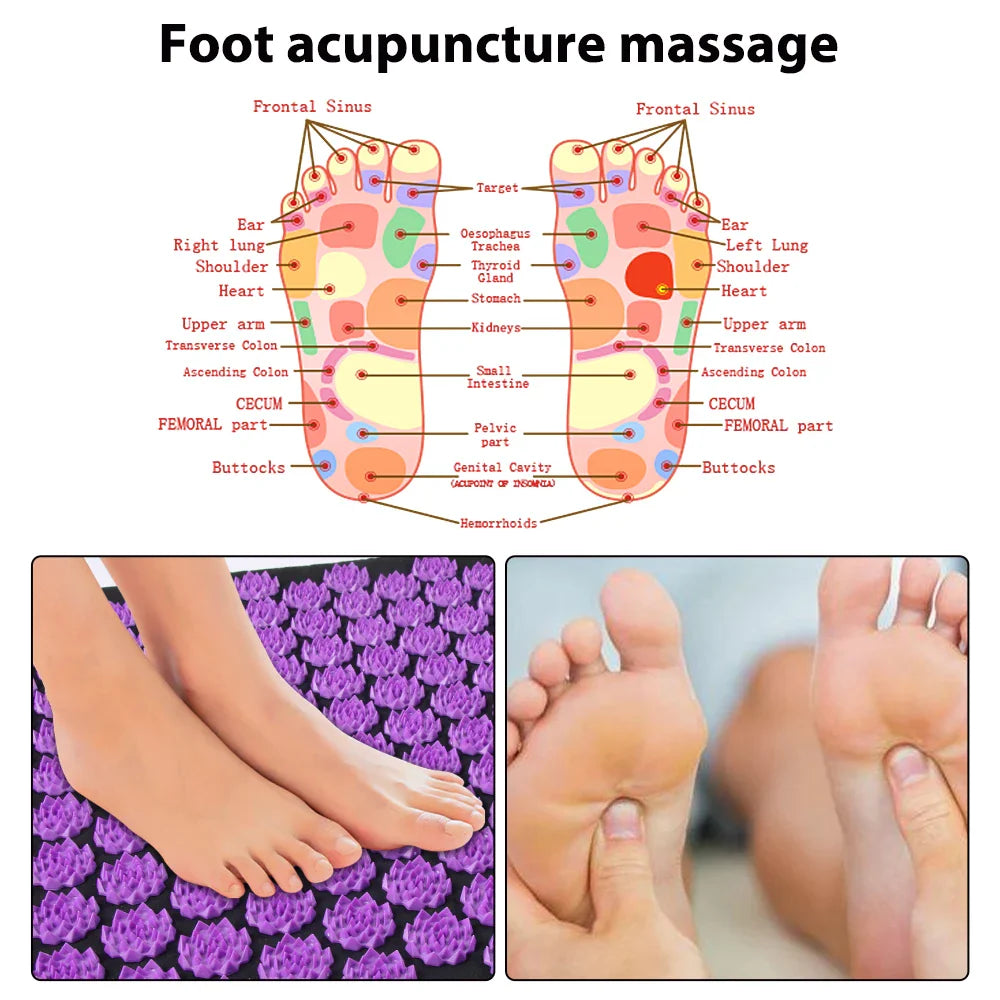 Acupressure Mat & Pillow Set - Spike Massage Mat for Pain Relief & Relaxation