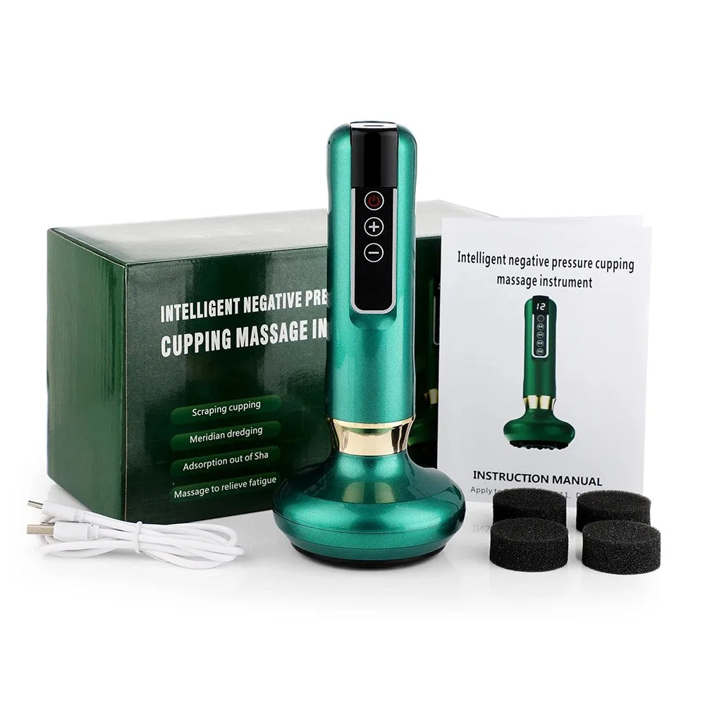 Electric Cupping Therapy Massager – 3-in-1 Scraping, Suction & Heat Relief Device