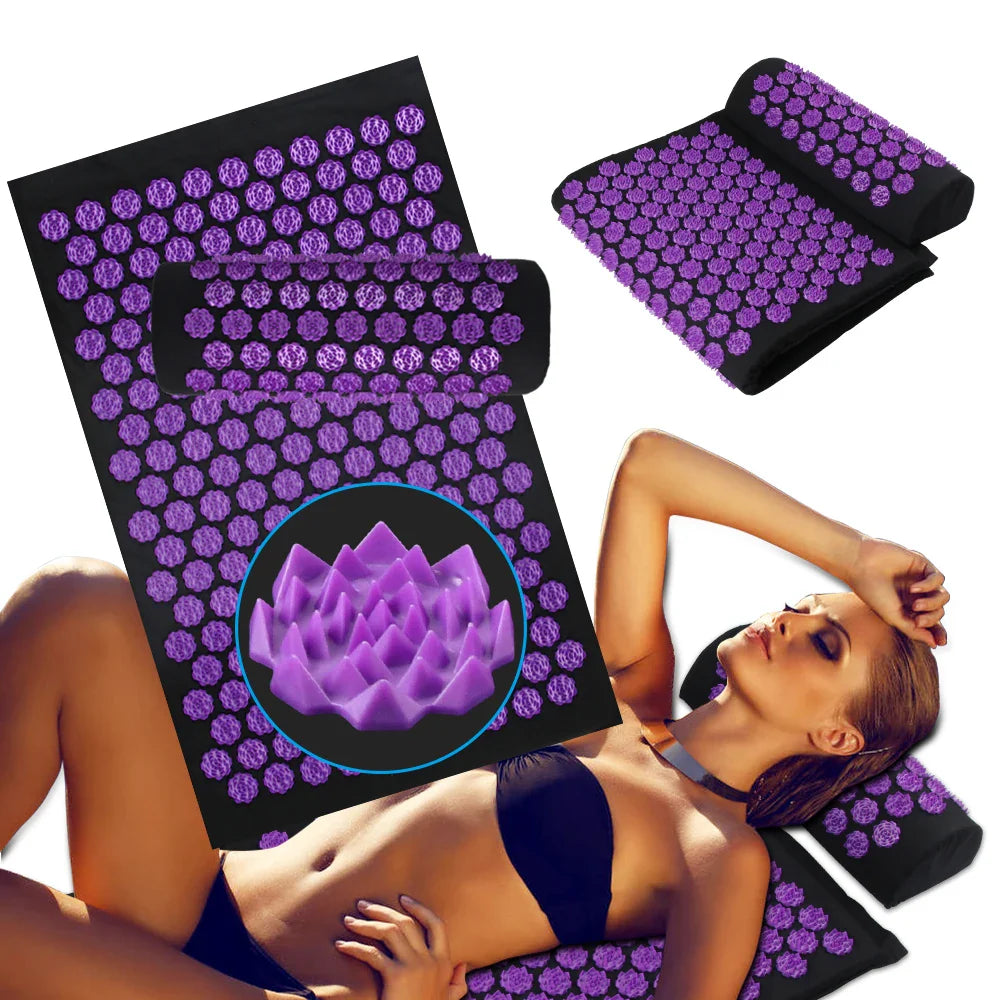Acupressure Mat & Pillow Set - Spike Massage Mat for Pain Relief & Relaxation