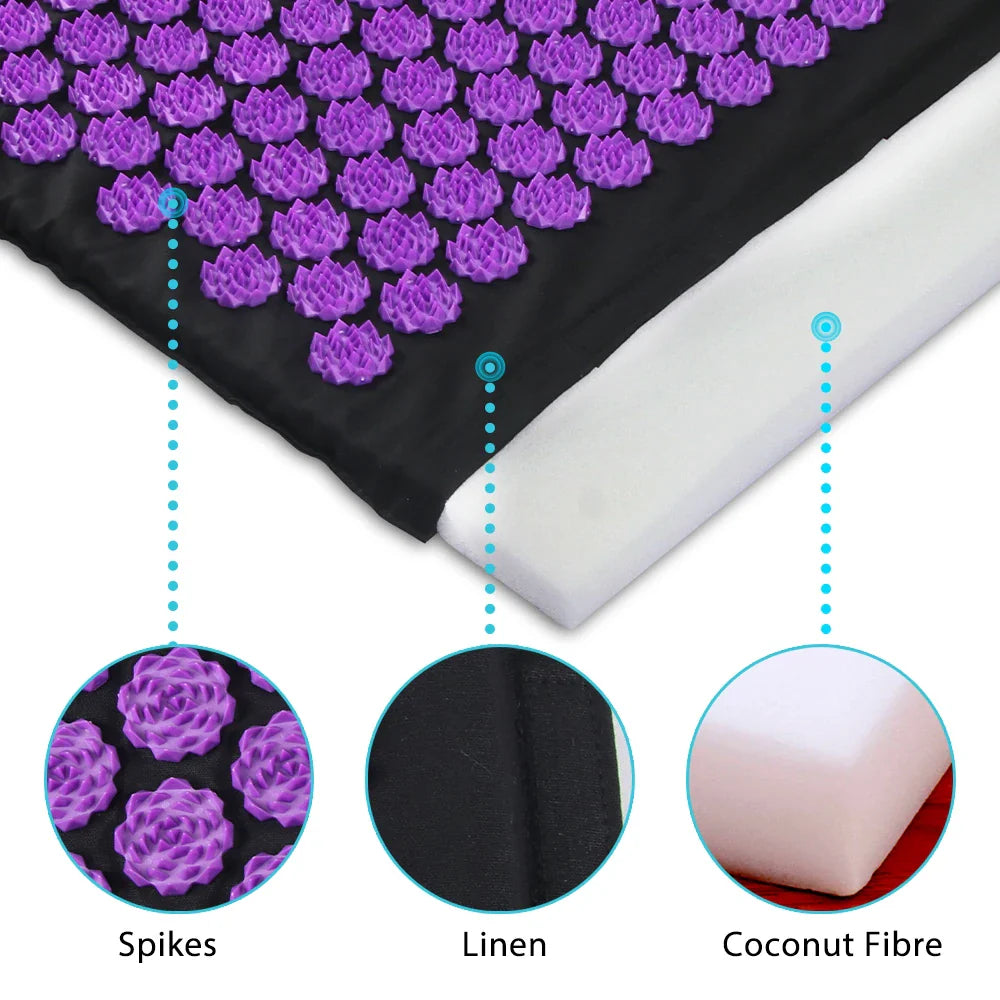 Acupressure Mat & Pillow Set - Spike Massage Mat for Pain Relief & Relaxation