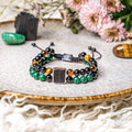 Apollo's Shield Protection Bracelet with Malachite, Onyx & Tiger's Eye