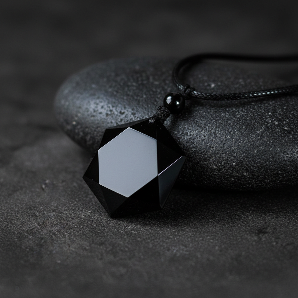 Premium Black Obsidian Talisman - Clean