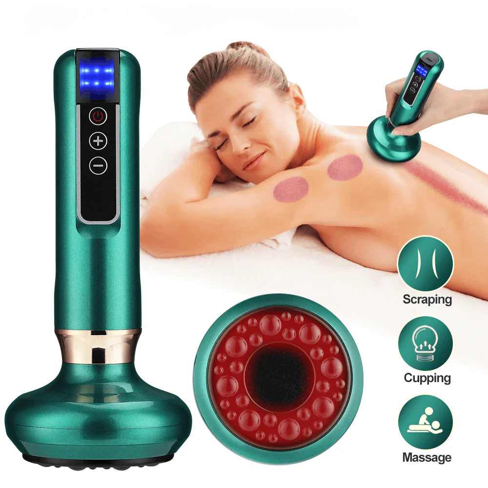 Electric Cupping Therapy Massager – 3-in-1 Scraping, Suction & Heat Relief Device