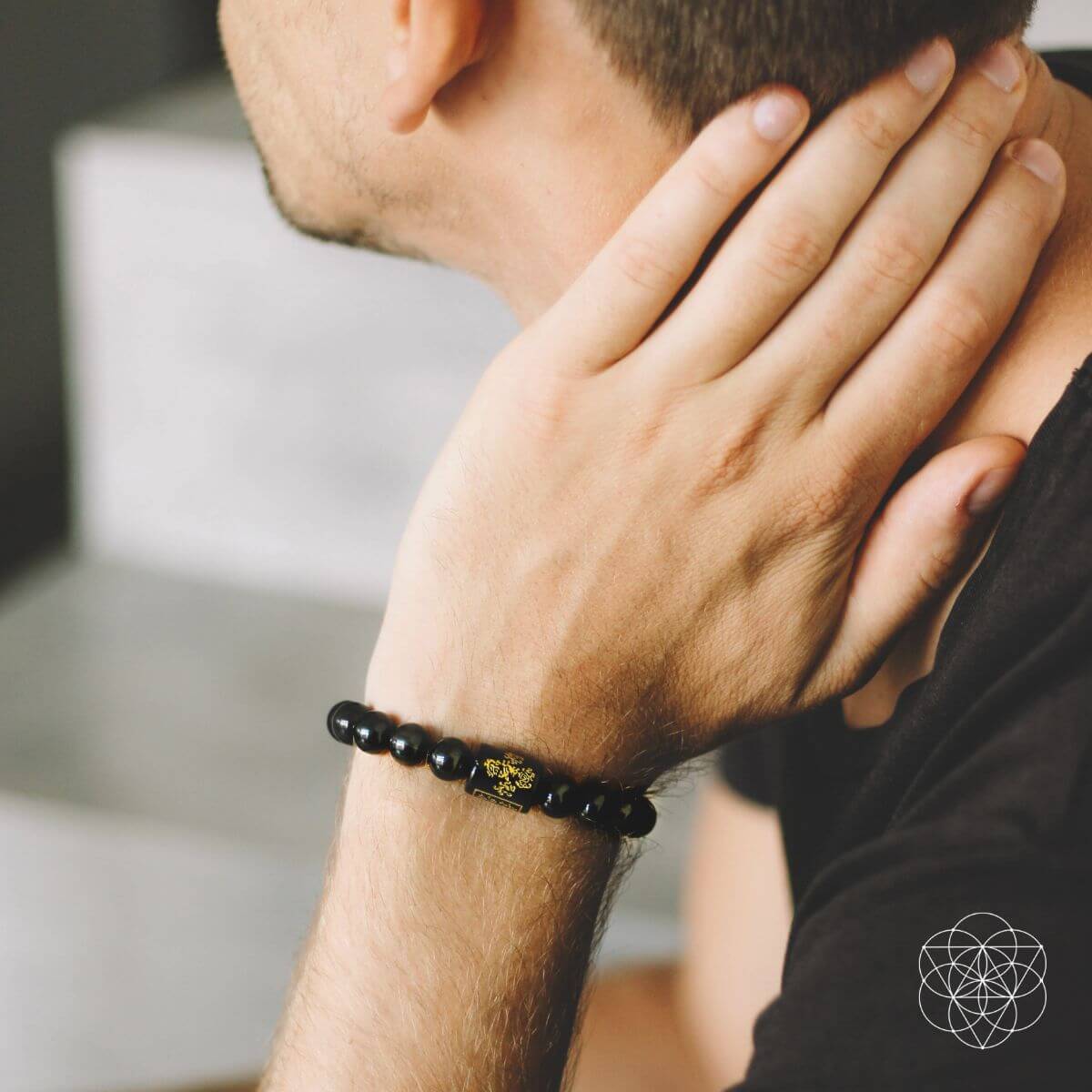 Rainbow Obsidian Wu Xing Protection Bracelet