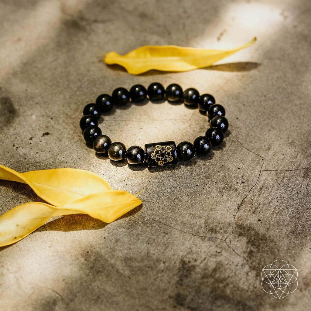 Rainbow Obsidian Wu Xing Protection Bracelet
