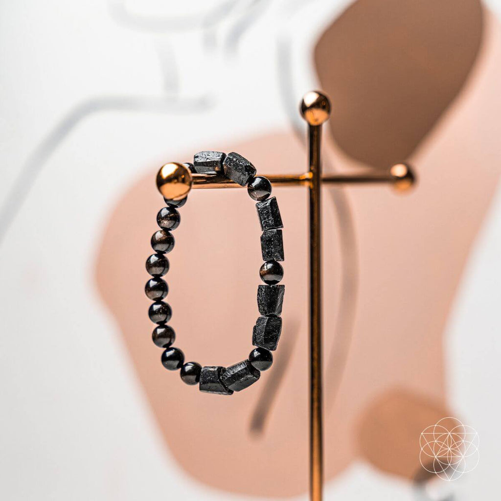 Black Tourmaline & Golden Obsidian Protection Bracelet